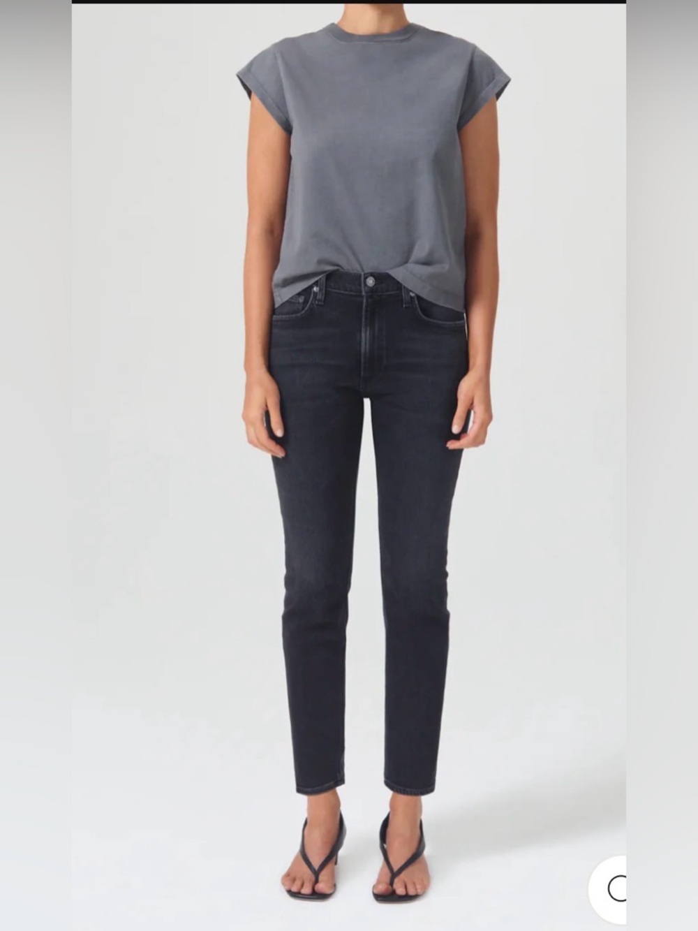 Agolde Willow mid-rise slim crop jeans — Black